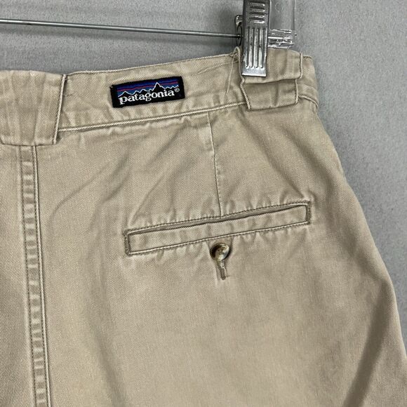 Patagonia Shorts Womens 14 Khaki Beige High Rise Pleated Chino Classic Hike Gorp - Picture 7 of 11